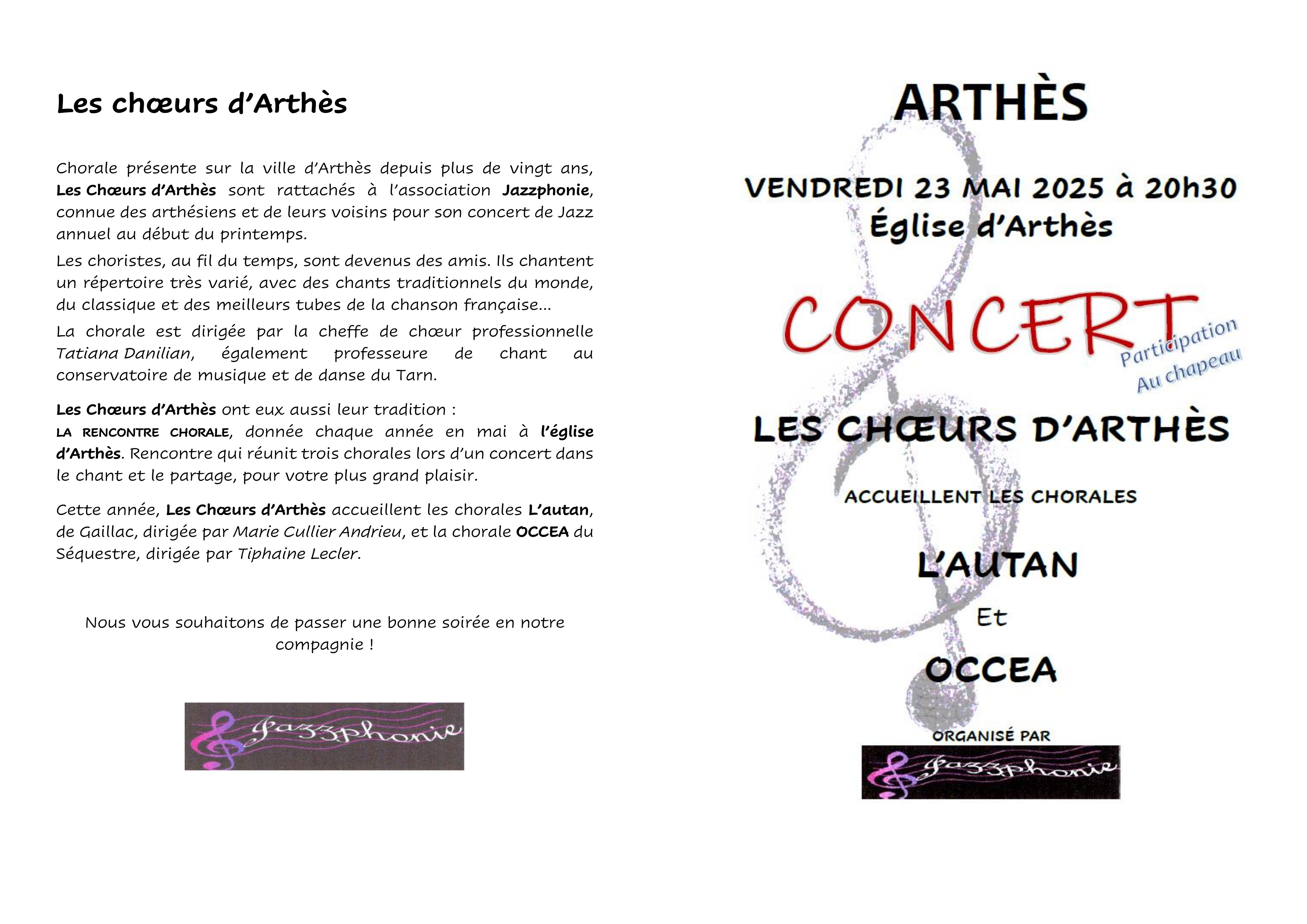 Mai 2025 Rencontres chorales à Arthès
